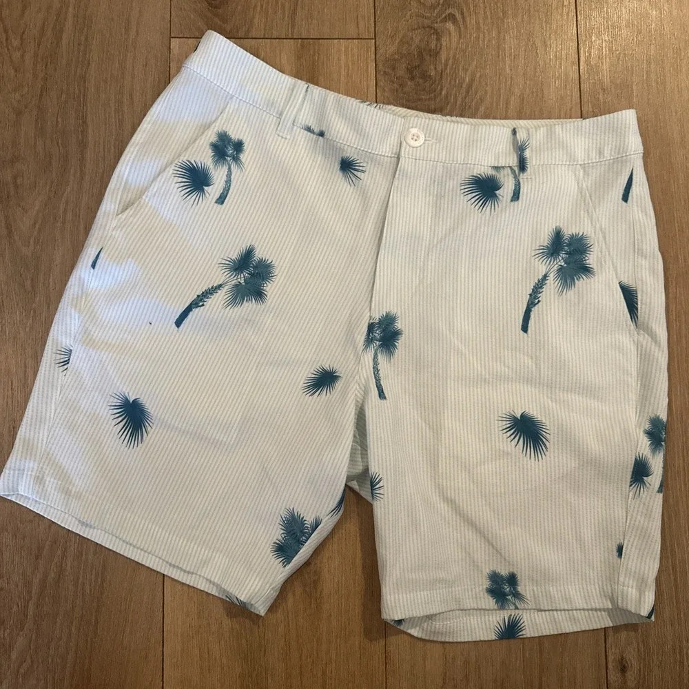 PUMA Men's Golf Shorts Palmetto‎ Seersucker 32 Performance Striped Preppy Resort